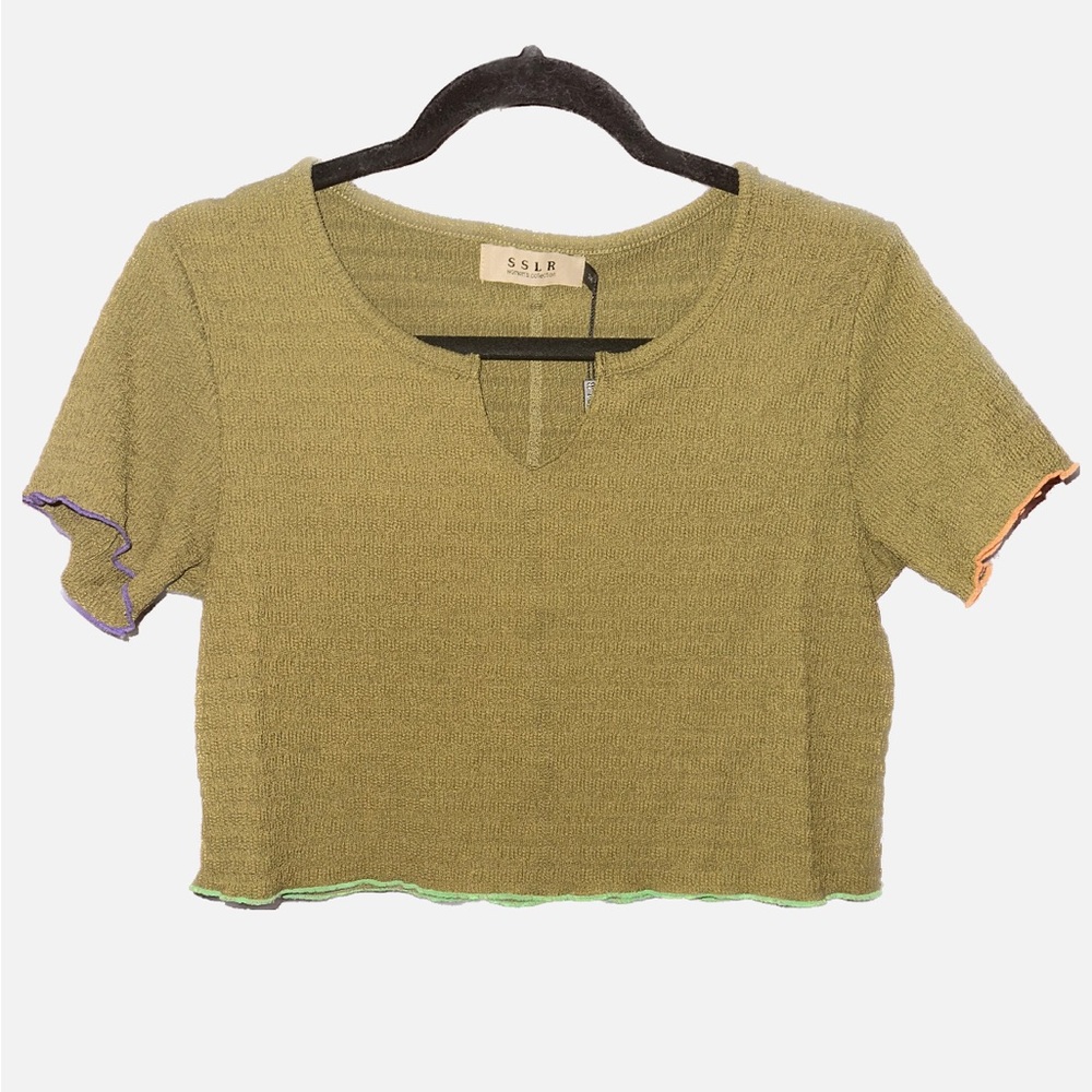 NWT SSLR Olive Crop Top